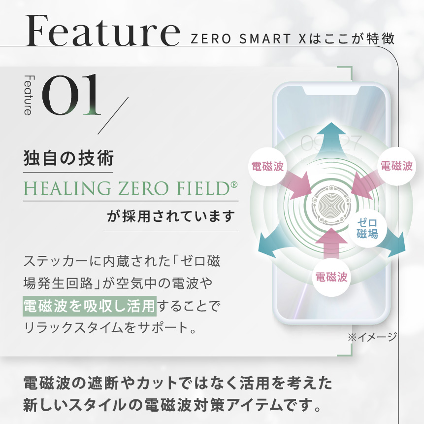 3G/4G/5G対応 電磁波対策シール ZERO SMART X(ゼロスマートテン)［極薄 ...